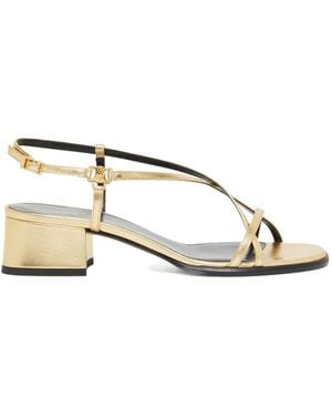 Celine Clemence Buckle High-Heeled Sandals - Natural
