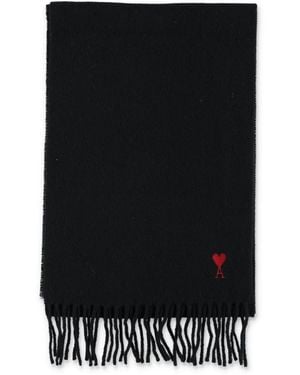 Ami Paris Rectangular Scarf - Black