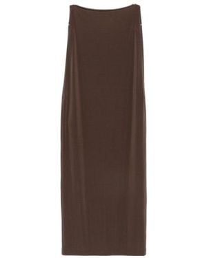 Issey Miyake Sleeveless Boat-Neck Dress - Brown