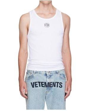 Vetements Biker Cross-Logo Vest - Blue