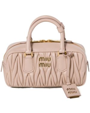 Miu Miu Matelassé Zipped Handbag - Pink