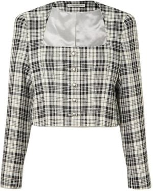 Alessandra Rich And- Check Short Jacket - Grey