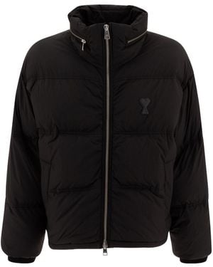 Ami Paris Ami De Coeur Quilted Puffer Jacket - Black