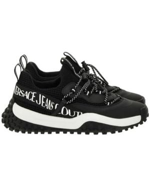 Versace Jeans Couture Logo-Detail Mesh Sneakers - Black