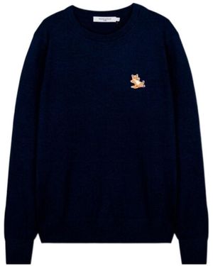 Maison Kitsuné Long-Sleeved Jumper - Blue