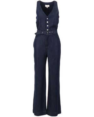 7 For All Mankind Lustre Belted Jumpsuit - Blue