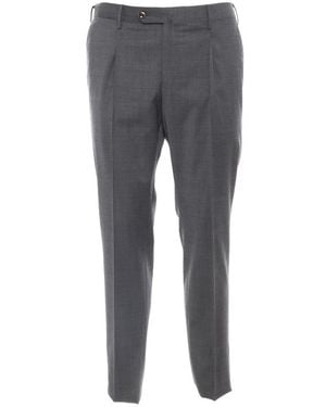 PT01 Pt Torino Pleated Slim Trousers - Grey