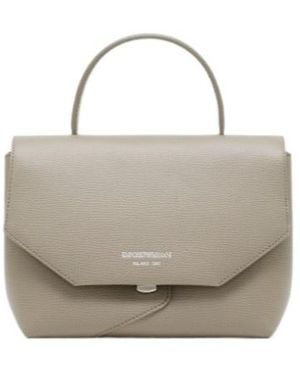 Emporio Armani Grained-Leather Mini Tote Bag - Grey