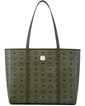 MCM Medium Toni Leather Shopper Bag - Green