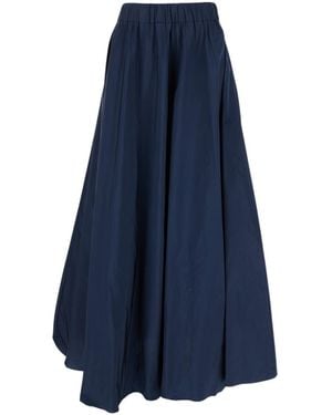 P.A.R.O.S.H. Flowing Maxi Skirt With Elastic Waistband And Versatile Silhouette - Blue