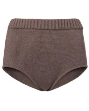 Magda Butrym Ribbed-Knit Cotton Shorts - Brown