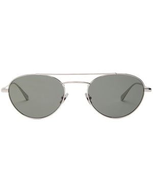 Saint Laurent Round-Frame Metal Sunglasses - White