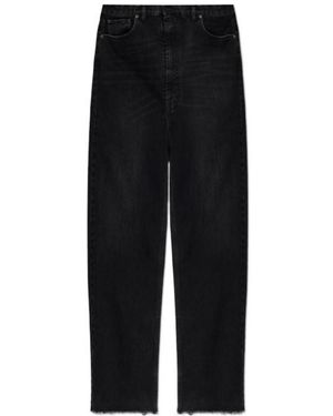 Maison Margiela Frayed Edge Wide-Leg Jeans - Black