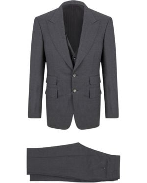 Tom Ford Long-Sleeved Suit Jacket And Suit Pants - Gray