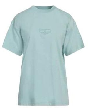 Balenciaga Solid-Color Crew-Neck Short-Sleeved Shirt - Blue