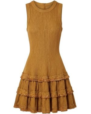Alaïa Ruffled Dress - Brown