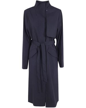 Rains Long-Sleeved Trench Coat - Blue