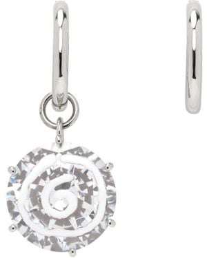 MM6 by Maison Martin Margiela Pendant-Embellished Hoop Earrings - White