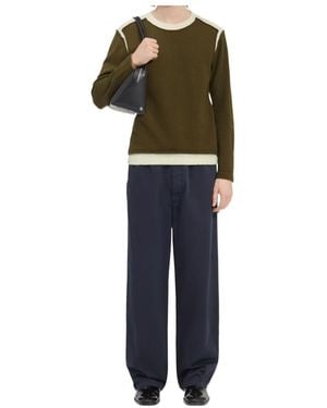 MM6 by Maison Margiela Long Sleeve Crewneck Jumper - Blue