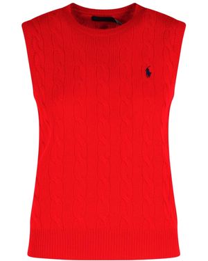 Polo Ralph Lauren Cable-Knit Vest - Red