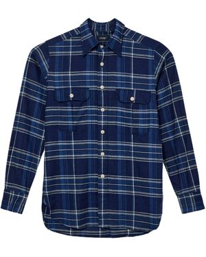 Drake's Long Sleeve Shirt - Blue