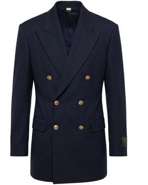 Gucci Double Breasted Tailored Blazer - Blue