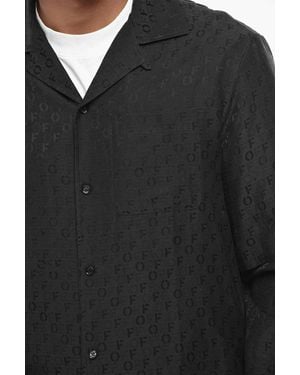 Off-White c/o Virgil Abloh Jacquard-Logo Double-Layer Shirt - Black