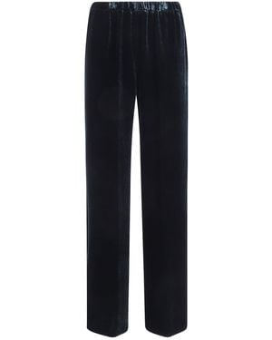 Antonelli Tazio Velvet Straight-Leg Trousers - Blue
