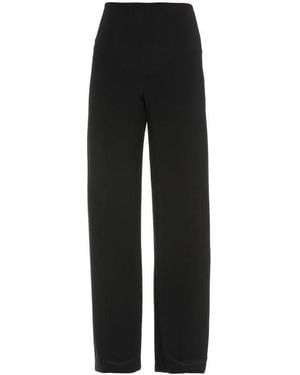 Norma Kamali Elastic-Waist Wide-Leg Trousers - Black