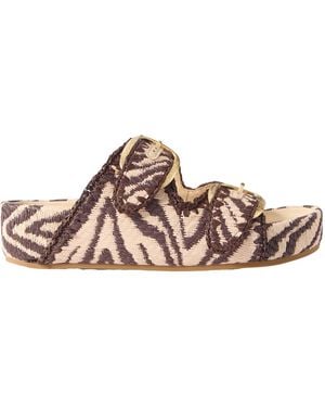Loeffler Randall Nico Striped Raffia Sandals - Brown