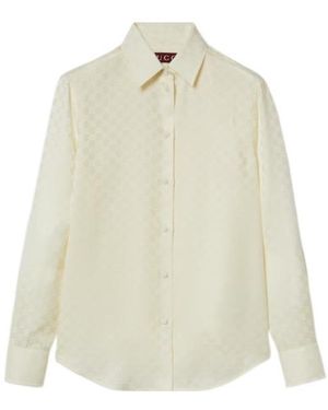 Gucci Gg Crêpe Shirt - Natural