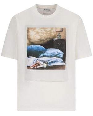 Jil Sander Photographic Printed Crewneck T-Shirt - White