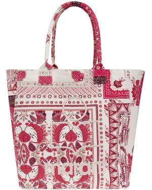 Isabel Marant Yenky Logo Embroidered Shopping Bag - Pink