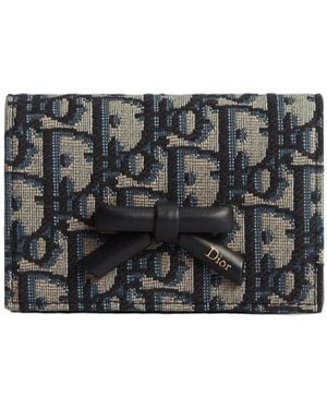 Dior Oblique Bow Glycine Wallet - Black