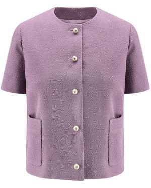 Dior Short-Sleeved Regular-Fit Jacket - Purple