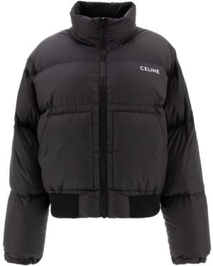 Celine Cropped Down Jacket - Black