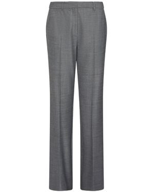 Marella Flared Stretch Wool-Blend Pants - Gray