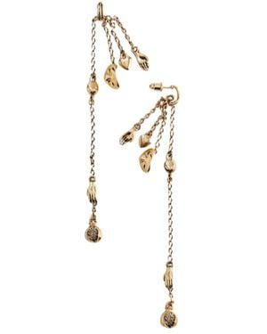 Lemaire Charm Chain Drop Earrings - White