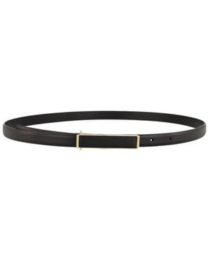 Tom Ford Leather Rectangle-Buckle Belt - White