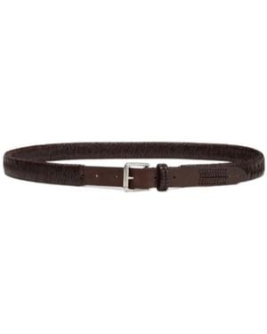 Lemaire Braided Buckle Belt - White