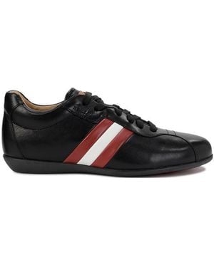 Bally Striped Lace-Up Casual Sneakers - Black