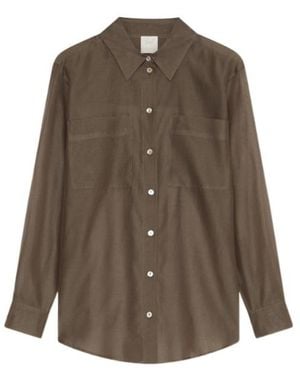 Marella Organza-Feel Cotton And Silk Muslin Shirt - Brown