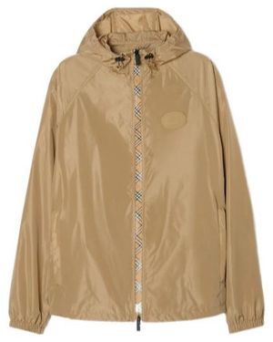 Burberry Checker-Tape Nylon Hooded Jacket - Natural