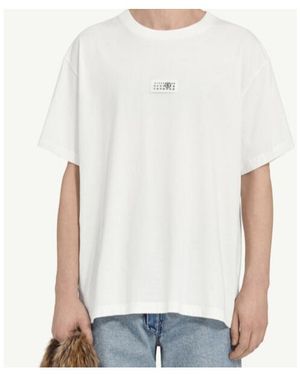 MM6 by Maison Margiela Short Sleeved Crewneck T-Shirt - White