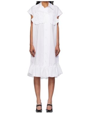 Simone Rocha Sleeveless Ruffle Bust Detail Dress - White