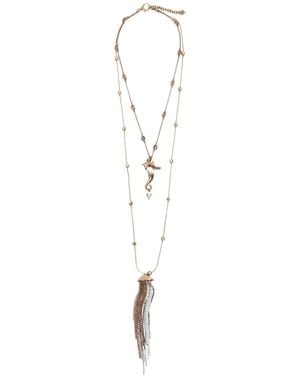 Weekend by Maxmara 'Abissi' Metallic Necklace With Rhinestones - White