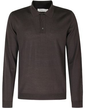 Roberto Collina Long-Sleeve Polo Shirt - Black