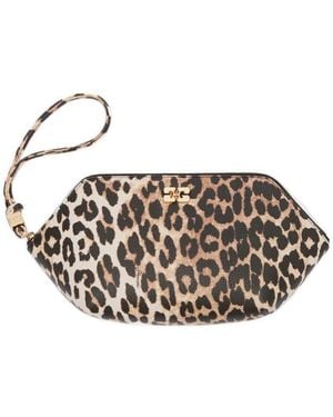 Ganni Leopard Bou Card Holder - Metallic