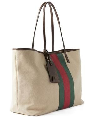 Gucci Tribeca Large Tote Bag With Charm - Natural
