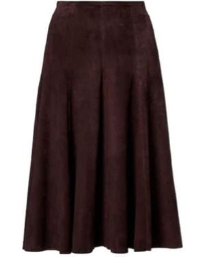 Stouls Suede Midi Skirt - Purple